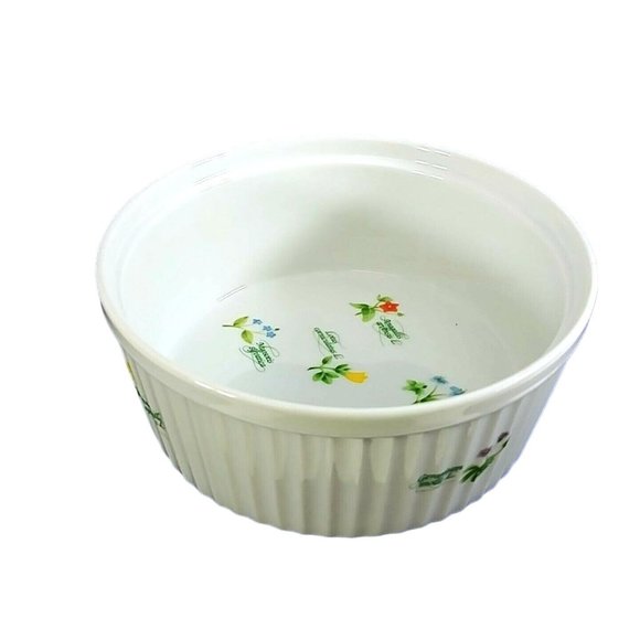 Anchor Hocking Souffle Bowl 1.5 Quart Floret Pattern Vintage Modern Farmhouse - Picture 7 of 7